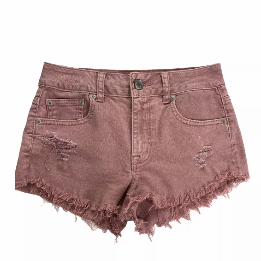 American Eagle Pink Distressed Cut Off Shorts Sz 0